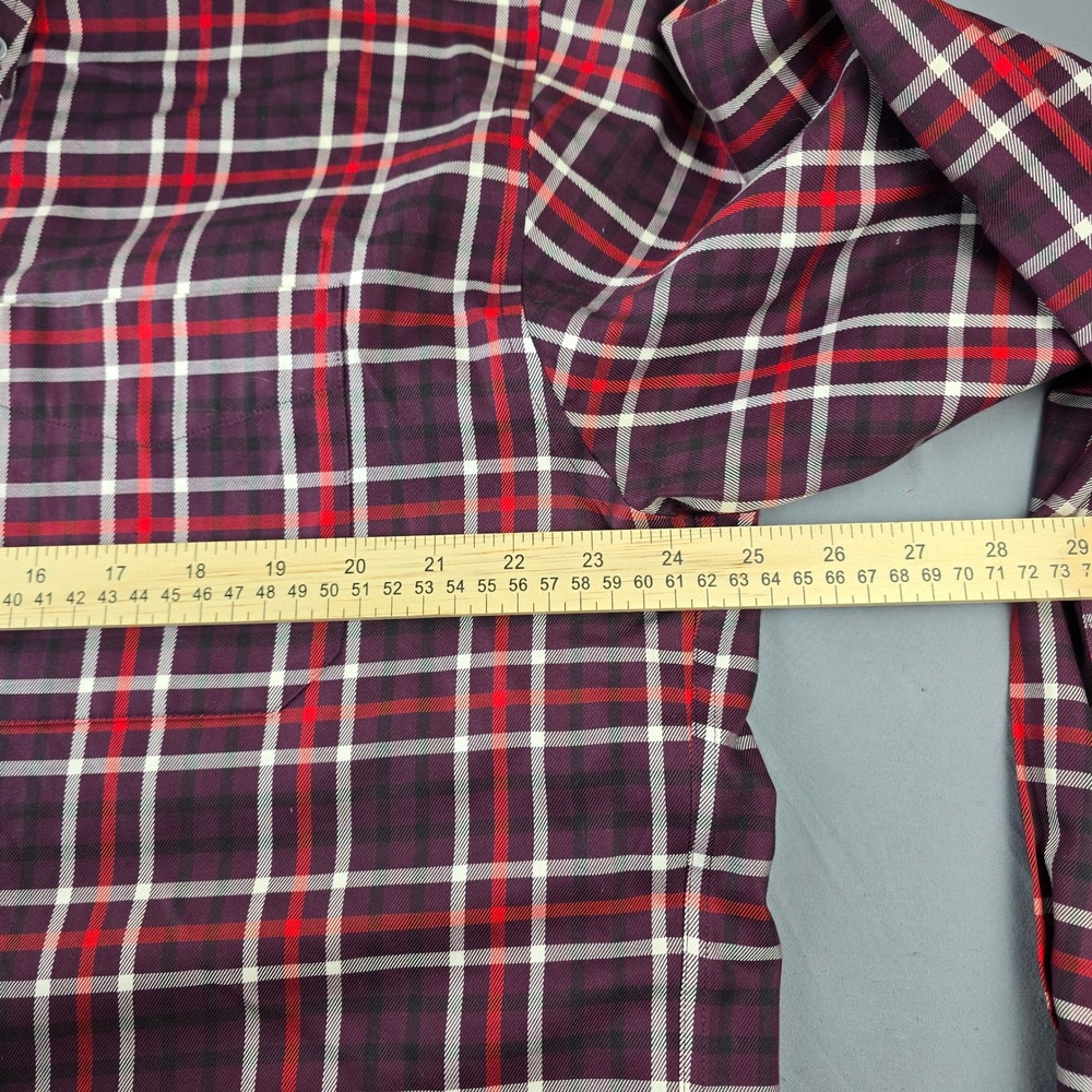 Oxford Golf Mens Super Dry Plaid Button Down Shirt Purple Red Cotton Large‎ L - Picture 6 of 9